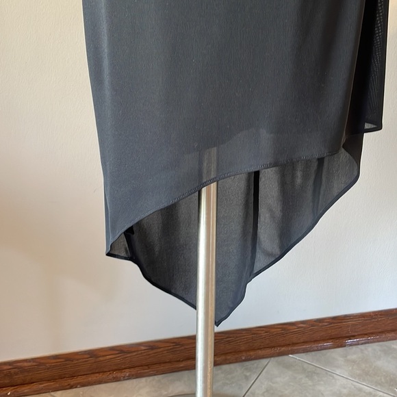 DAVID MEISTER cocktail party black halter dress high low hem lined size SM 6 - Picture 3 of 16